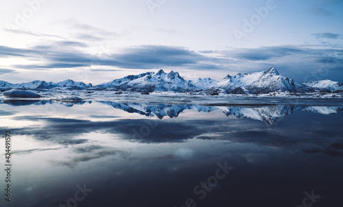 Picturesque snowy mountains near crystal bay © BullRun