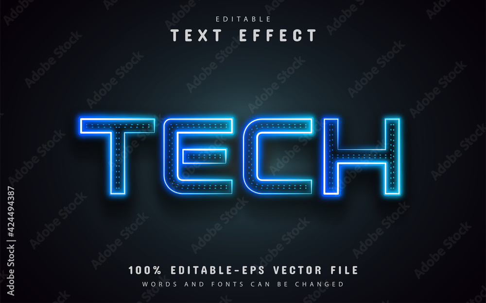 Tech neon text effect