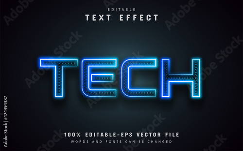 Tech neon text effect