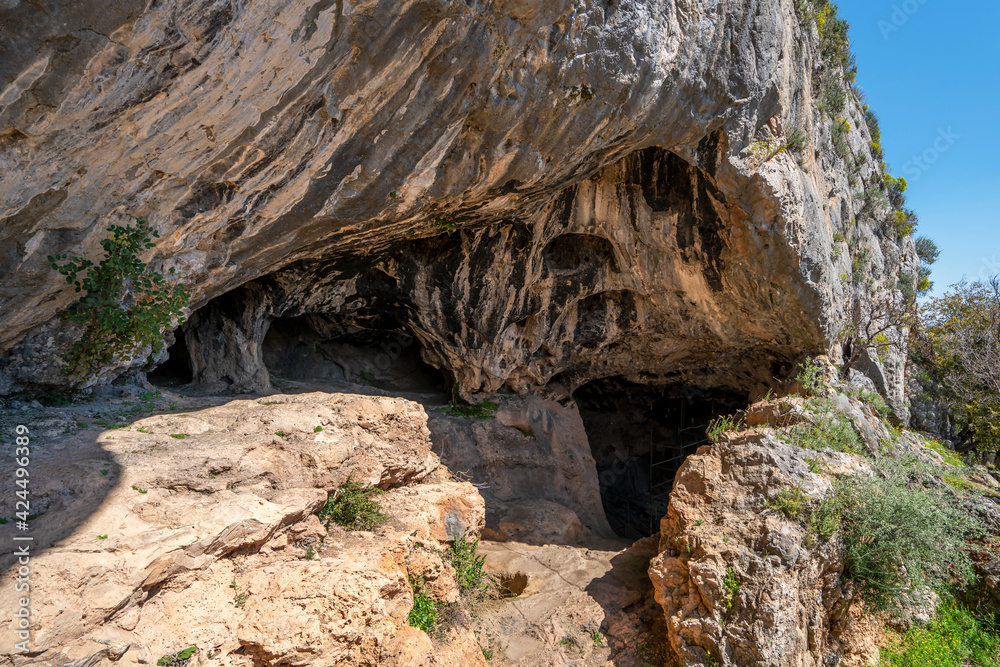 Karain Cave (Karain Mağarası) is a Paleolithic archaeological site located at Yağca Village 27 km. northwest of Antalya city in the Mediterranean region of Turkey.