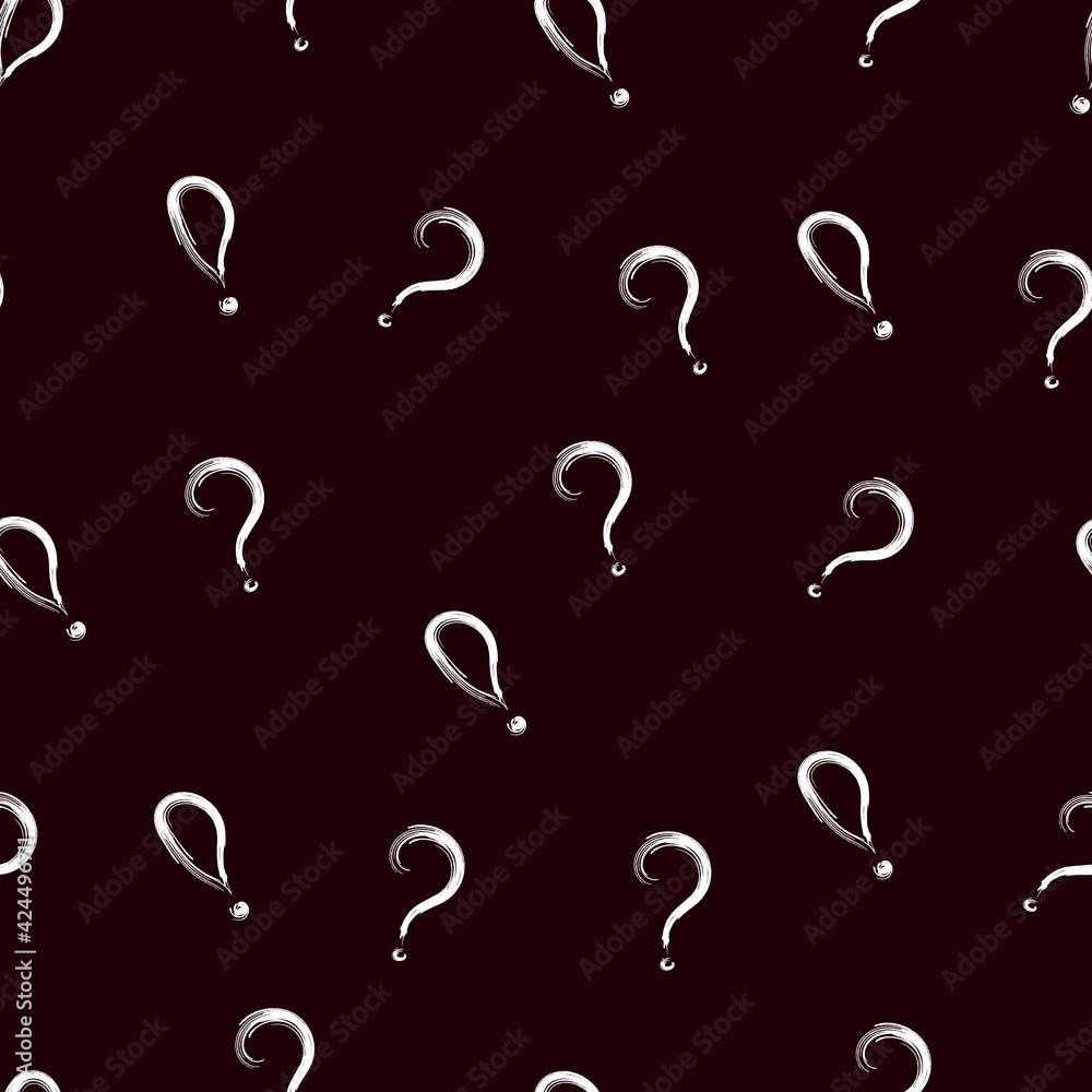 seamless pattern on a black background from question and exclamation marks in white. abstraction seamless pattern on a black background from question and exclamation marks in white. abstraction