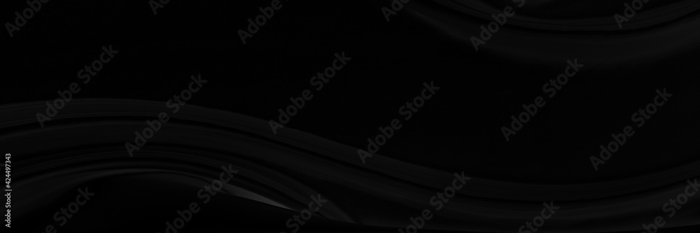 Black gray satin dark fabric texture luxurious shiny that is abstract silk cloth panorama background with patterns soft waves blur beautiful. Black gray satin dark fabric texture luxurious shiny that is abstract silk cloth panorama background with patterns soft waves blur beautiful.