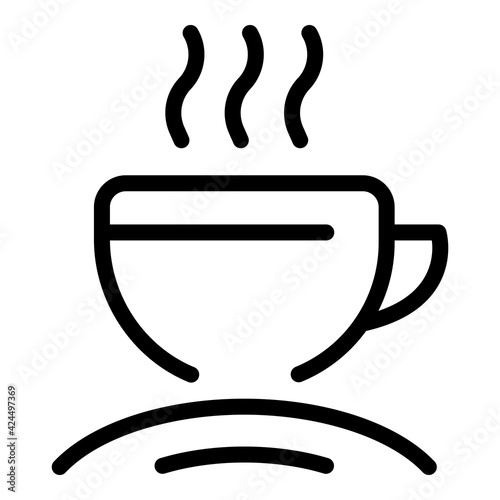 Solarium hot coffee cup icon. Outline Solarium hot coffee cup vector icon for web design isolated on white background