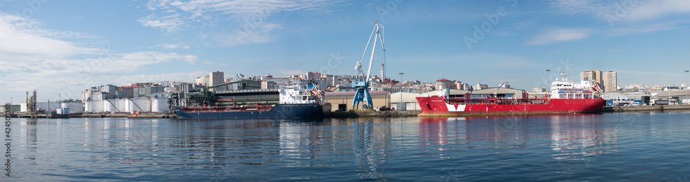 panoramic landscape of a Galician port