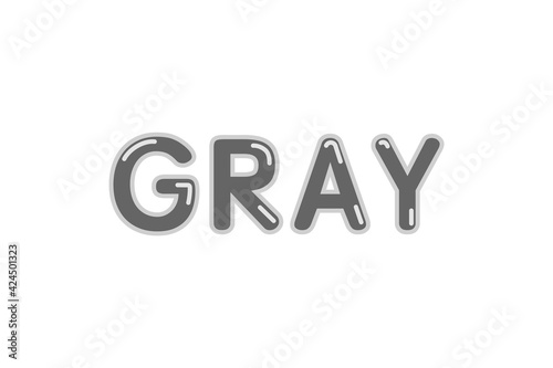 Gray word with glossy shiny varnish effect and flares vector title isolated on white background for design 