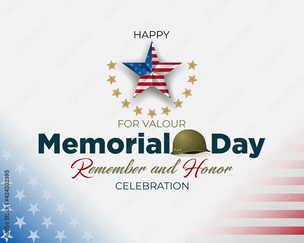 Holiday design, background with handwriting texts, army helmet and national flag colors for Memorial day event celebration; Vector illustration
Holiday design, background with handwriting texts, army helmet and national flag colors for Memorial day event celebration; Vector illustration