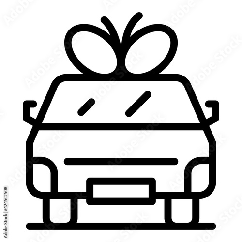Car gift icon. Outline Car gift vector icon for web design isolated on white background