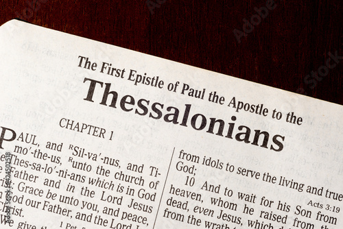 The Book of First Thessalonians Title Page Close-up