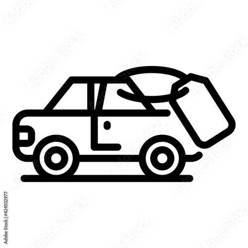 Tag price car icon. Outline Tag price car vector icon for web design isolated on white background