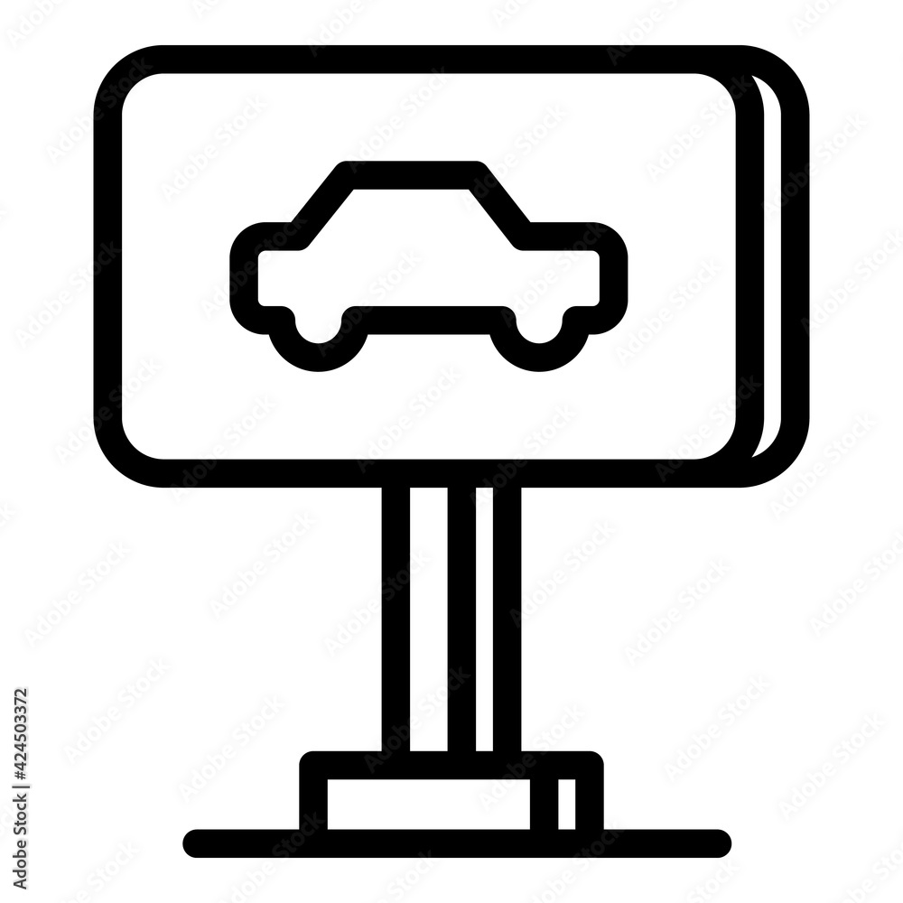 Billboard car icon. Outline Billboard car vector icon for web design isolated on white background Billboard car icon. Outline Billboard car vector icon for web design isolated on white background
