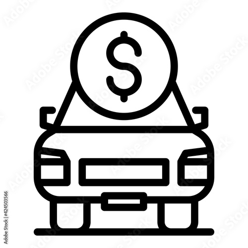 Car dealer icon. Outline Car dealer vector icon for web design isolated on white background
