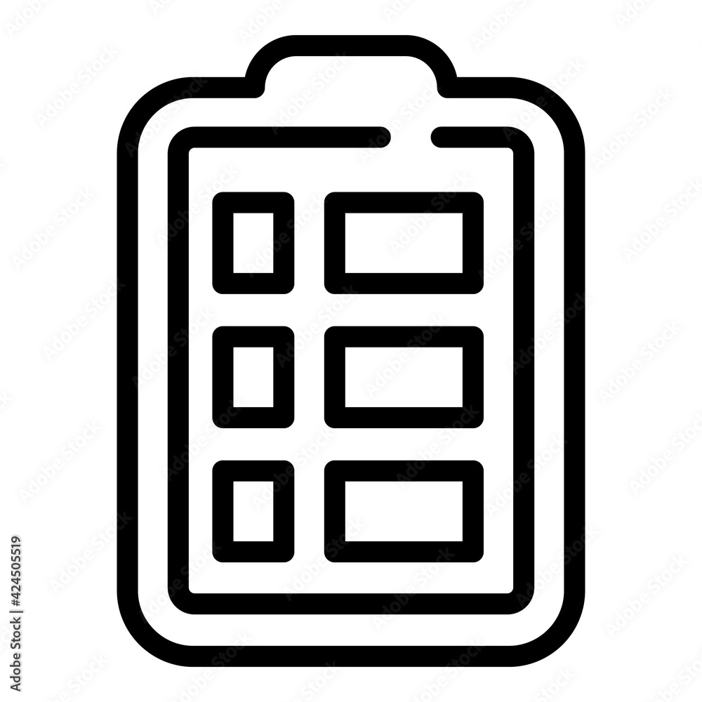 Task schedule board icon. Outline Task schedule board vector icon for web design isolated on white background Task schedule board icon. Outline Task schedule board vector icon for web design isolated on white background
