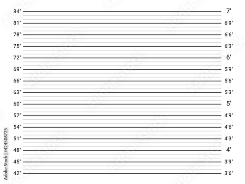 Mugshot background. Police lineup wall. Mug-shot measuring scale