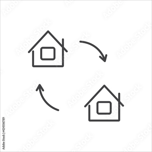 Real estate minimal web thin line icon. Home loan mortgage and others icons collection outline Simple vector image