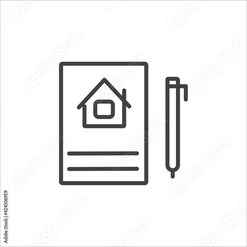 Real estate minimal web thin line icon. Home loan mortgage and others icons collection outline Simple vector image
