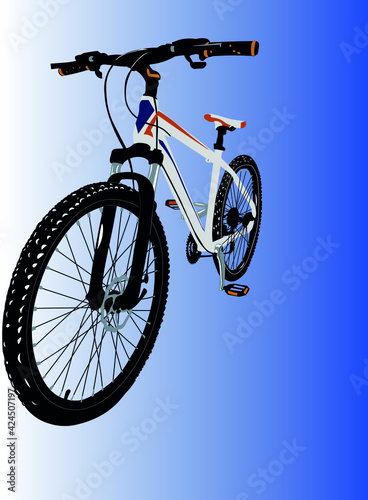 Bicicleta blanca con fondo azul  