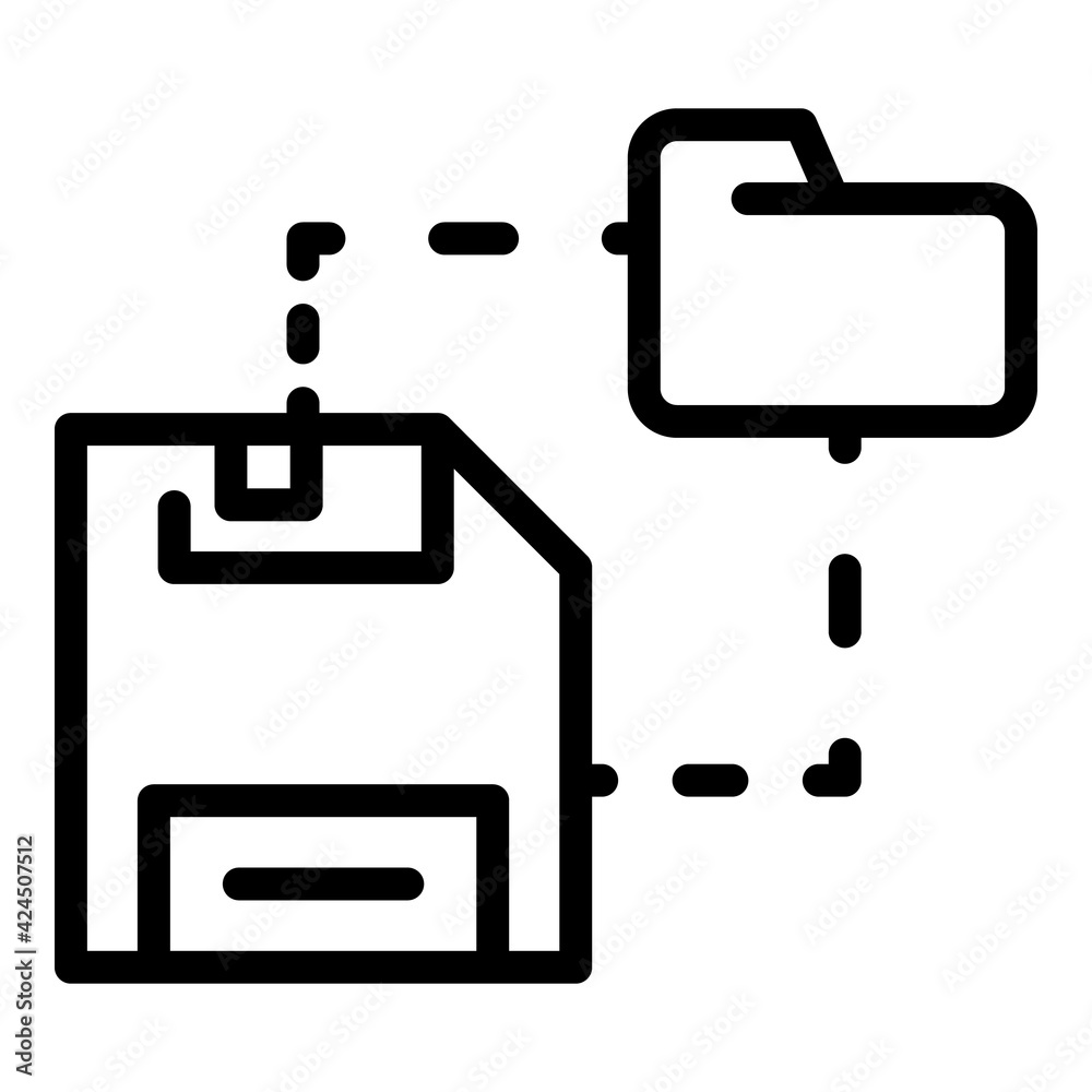 Media folder backup icon. Outline Media folder backup vector icon for web design isolated on white background Media folder backup icon. Outline Media folder backup vector icon for web design isolated on white background