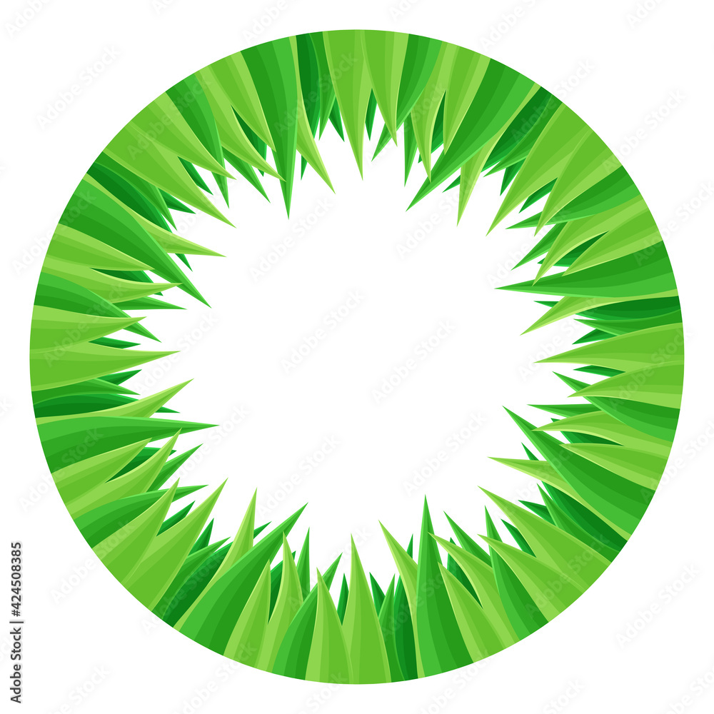 下から見上げた草のフレーム 丸 イラスト素材 Stock Vector Adobe Stock