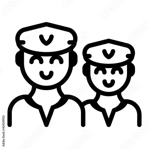 Airline crew icon. Outline Airline crew vector icon for web design isolated on white background