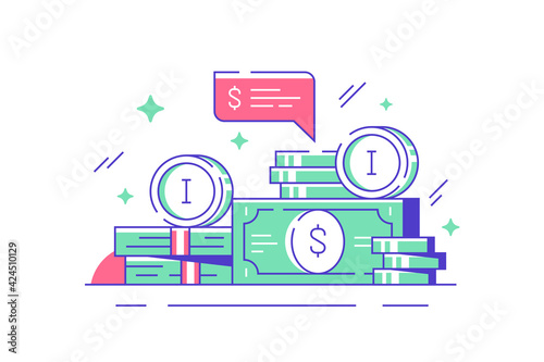 Wads of cash banknotes