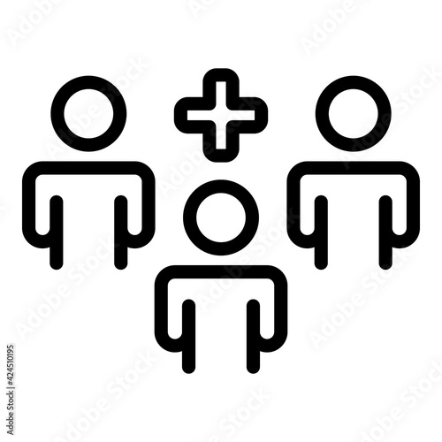 New team member . Outline New team member vector icon for web design isolated on white background