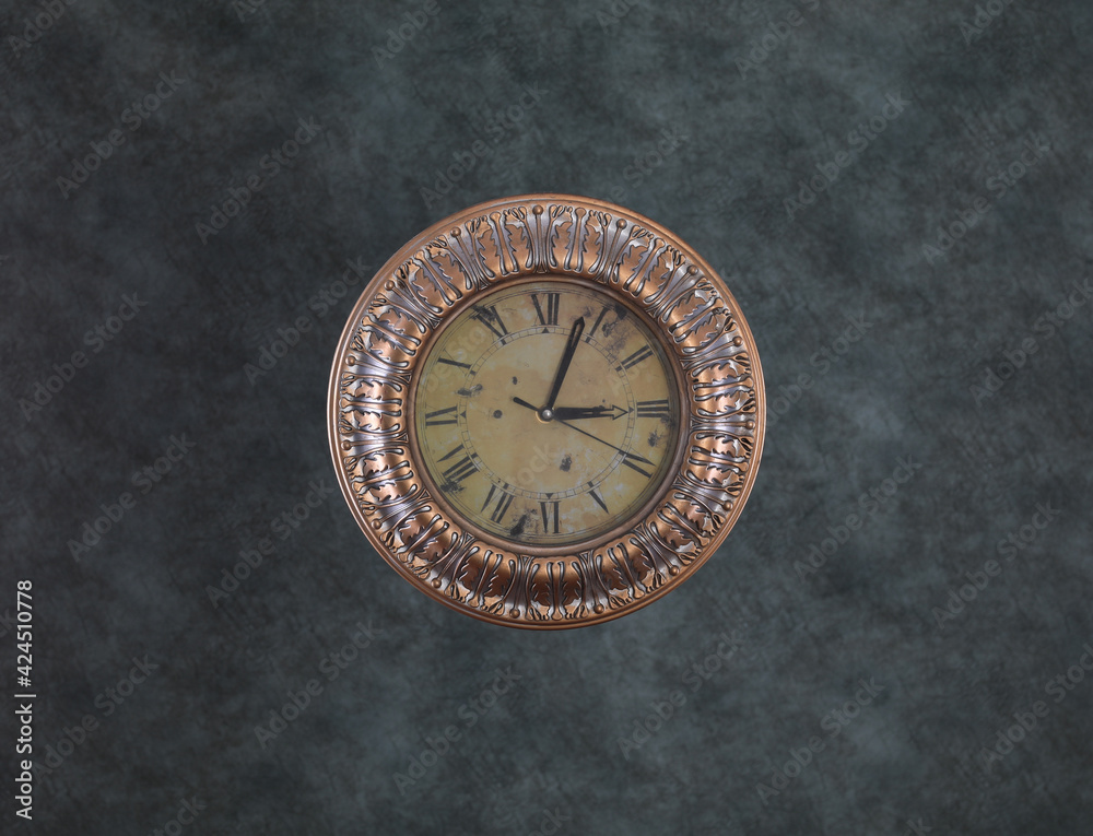 elegant wall clock, baroque style, dark background elegant wall clock, baroque style, dark background