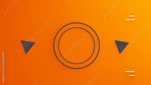 Orange theme video with center focused. 3D render video for simple opening or ending
