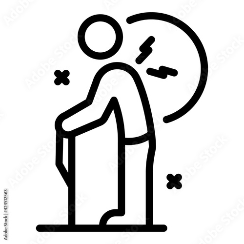 Man rheumatoid icon. Outline Man rheumatoid vector icon for web design isolated on white background