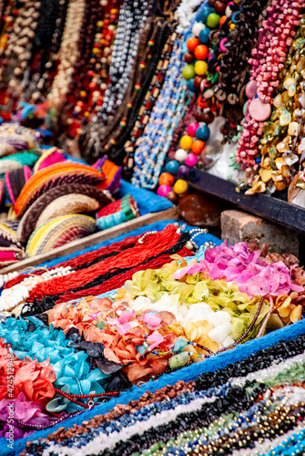 Tourist souvenirs for sale in the old town in Cartagena © adfoto
