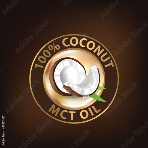 Coconut MCT oil Health Benefits Vector Illustration