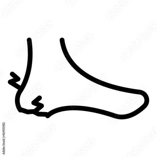 Heel disease icon. Outline Heel disease vector icon for web design isolated on white background