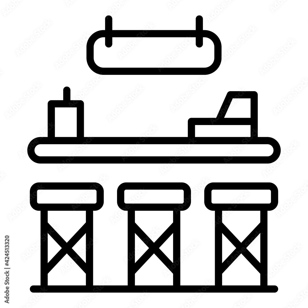 Pub counter icon. Outline Pub counter vector icon for web design isolated on white background Pub counter icon. Outline Pub counter vector icon for web design isolated on white background