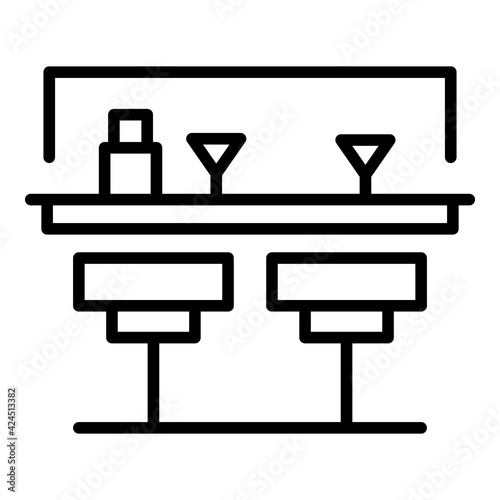 Street bar counter icon. Outline Street bar counter vector icon for web design isolated on white background