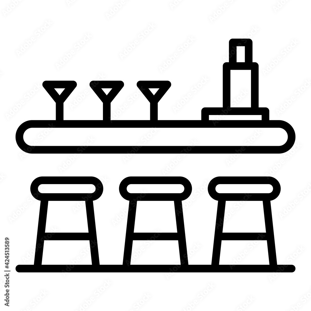 Restaurant counter icon. Outline Restaurant counter vector icon for web design isolated on white background