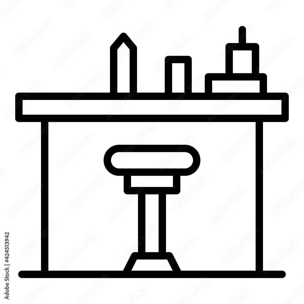Fototapeta premium Bartender counter icon. Outline Bartender counter vector icon for web design isolated on white background