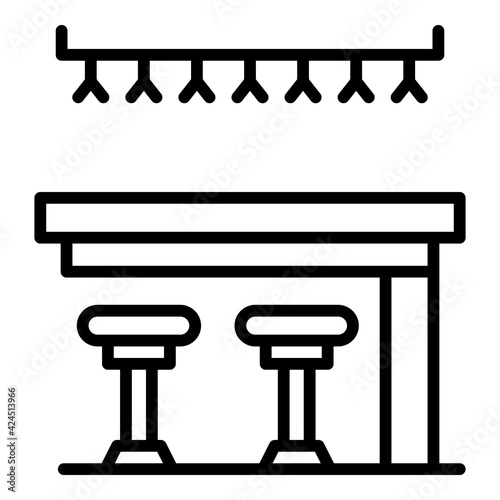 Bar stool icon. Outline Bar stool vector icon for web design isolated on white background