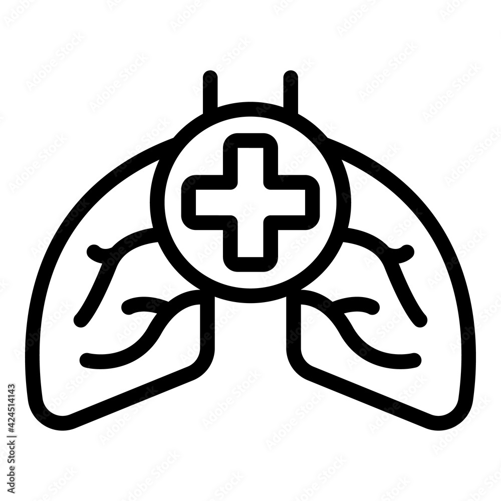 Lungs medicine icon. Outline lungs medicine vector icon for web design isolated on white background Lungs medicine icon. Outline lungs medicine vector icon for web design isolated on white background