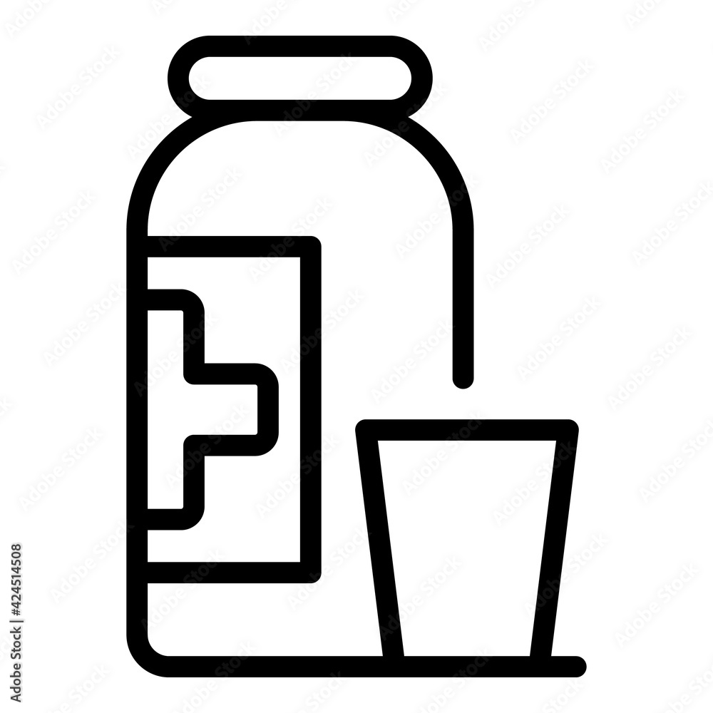 Throat medicine icon. Outline throat medicine vector icon for web design isolated on white background