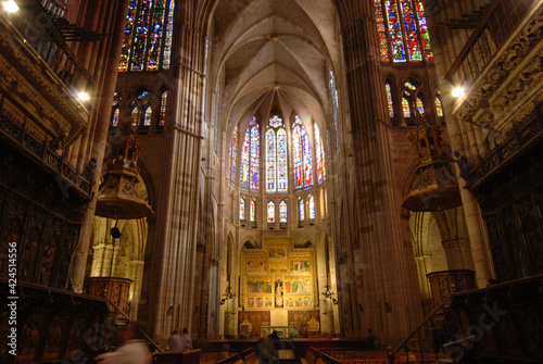 Inside Gothic Cathedral of Leon, Castilla Leon, Spain © JAVIER