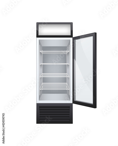 Opened Door Fridge Composition