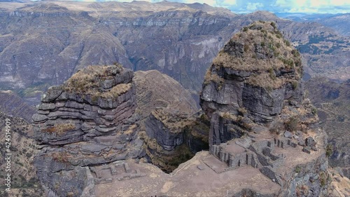 Amazing archeology place, in middle of mountains in cusco peru, waqrapukara photo