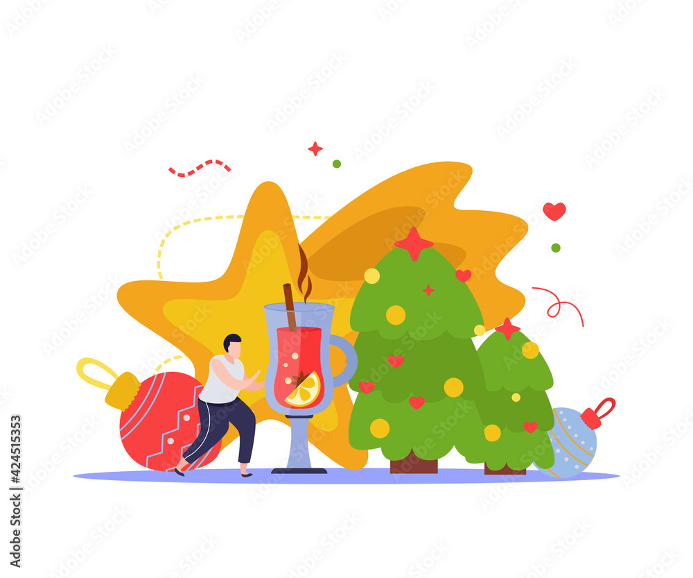 Fototapeta premium Happy Christmas Star Composition