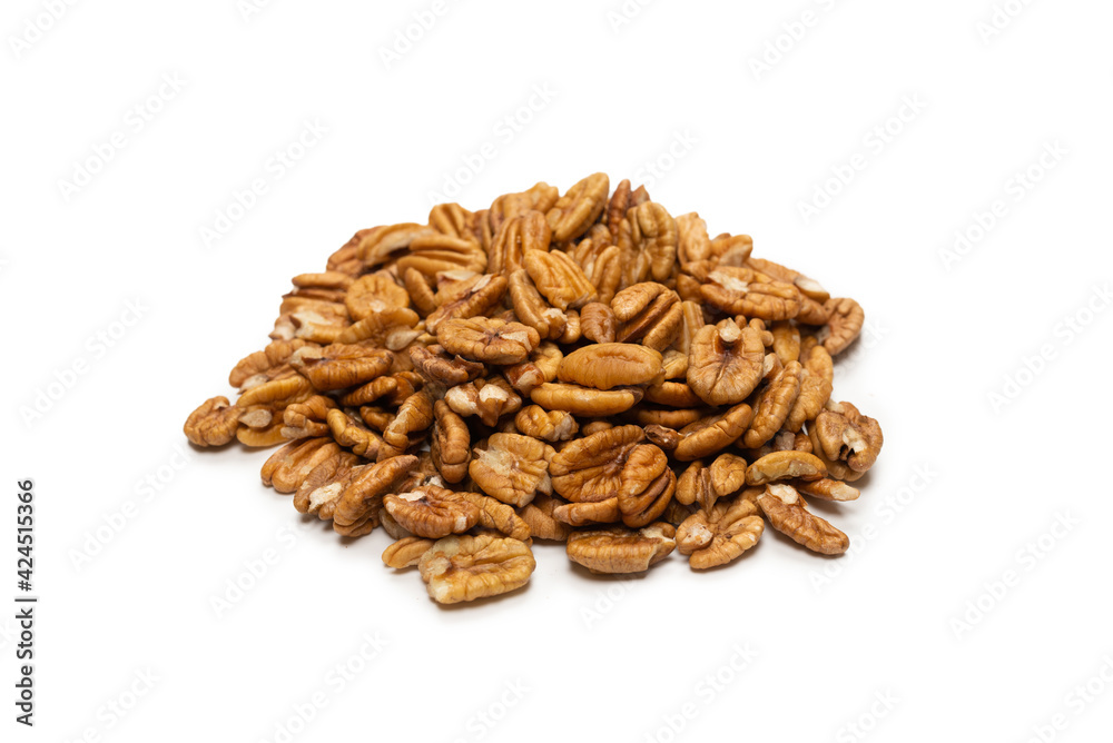 Pecan-nut isolated on white background. Pecan-nut isolated on white background.