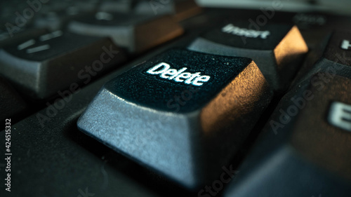 Macro shot of Deletebutton on the keyboart photo