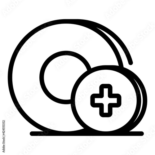 Medical lozenge icon. Outline medical lozenge vector icon for web design isolated on white background