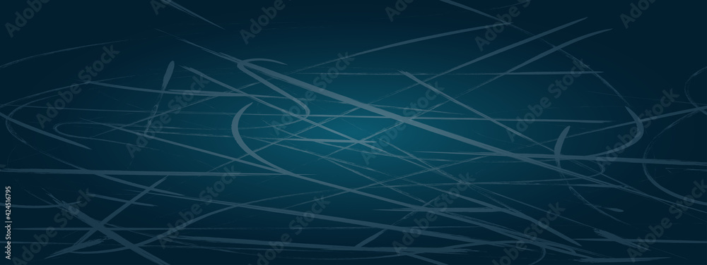 Hockey. Background. Ice. Ice Arena. Ice platform. Horizontal rectangular illustration. Skate strokes. Dark-blue colour. Hockey. Background. Ice. Ice Arena. Ice platform. Horizontal rectangular illustration. Skate strokes. Dark-blue colour.