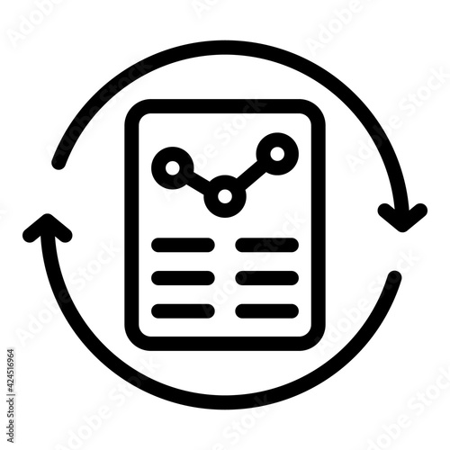 Update report icon. Outline update report vector icon for web design isolated on white background