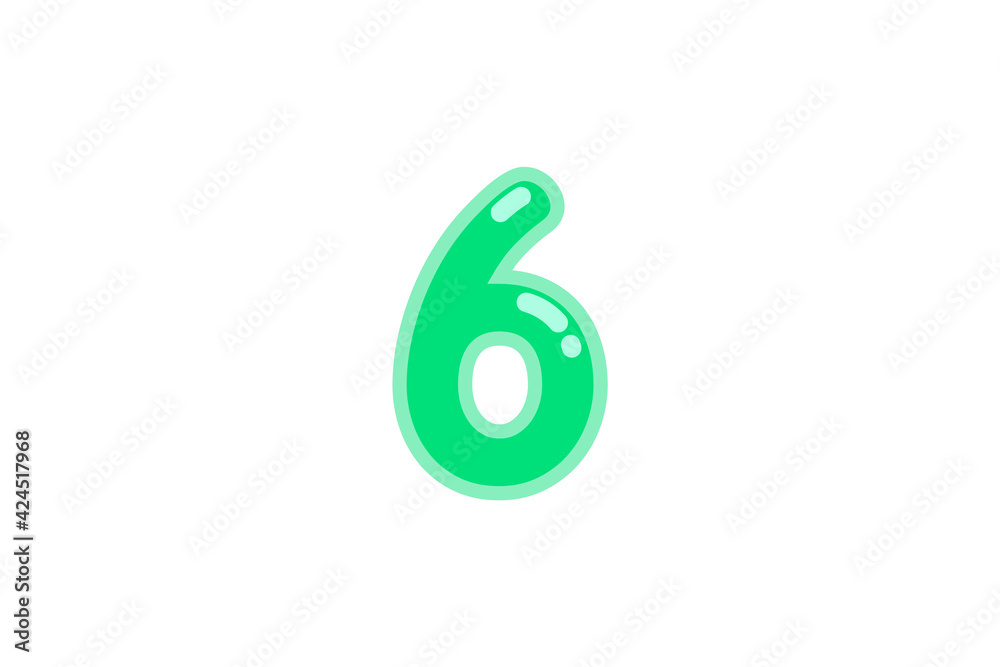 6 six number green vector jelly glossy bright typography for web holiday event 6 six number green vector jelly glossy bright typography for web holiday event