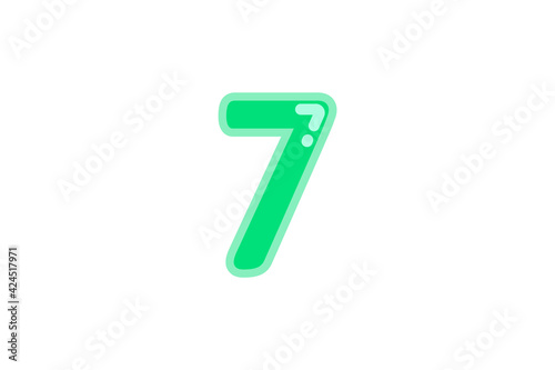 7 seven number green vector jelly glossy bright typography for web holiday event 