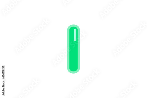 I letter alphabet green candy jelly glossy vector isolated on white background 